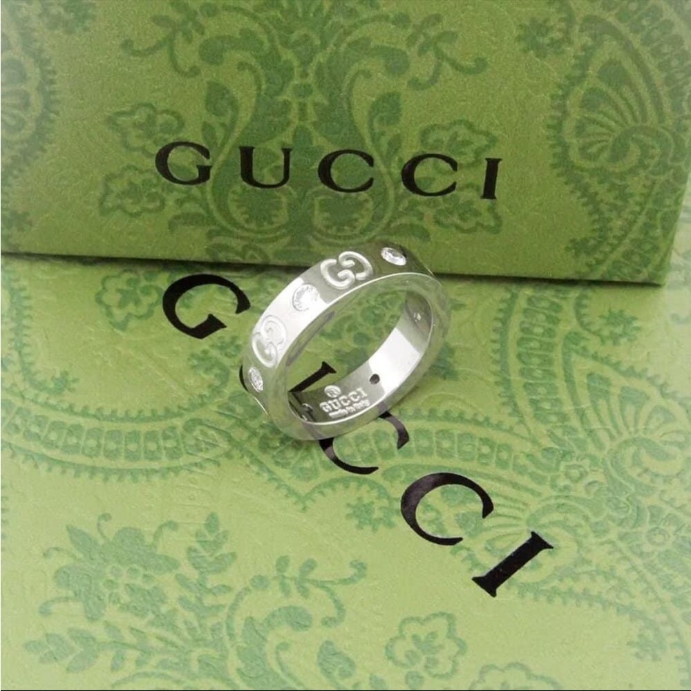 Gucci GG ring 925 silver size 6 NIB - Picture 1 of 3